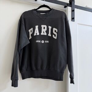 Anine Bing washed Charcoal Crewneck Paris pullover sweatshirt